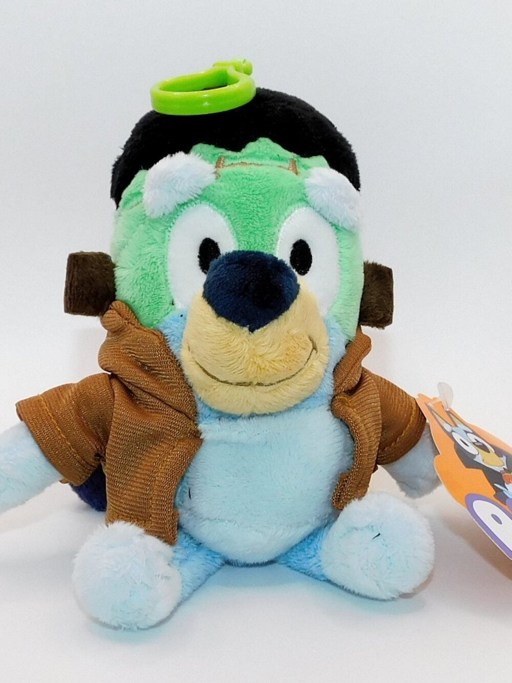 Bluey Halloween Plush Bag Clip Frankenstein Monster Keychain Stuffed Animal NEW